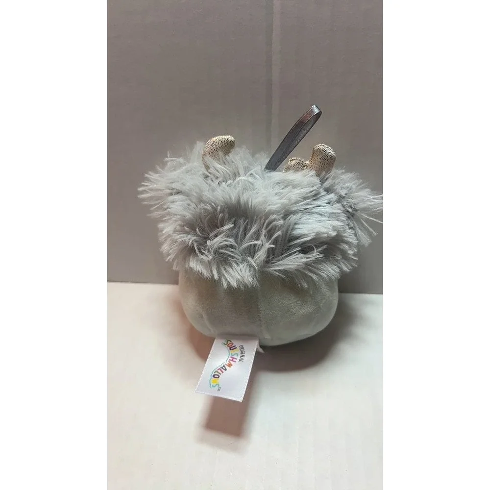Plush Monster Toy with Fluffy Fur and Metallic‎ Horns